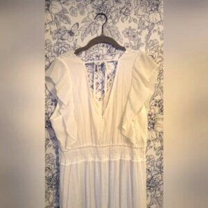 BOGO Boho White Ruffle Dress